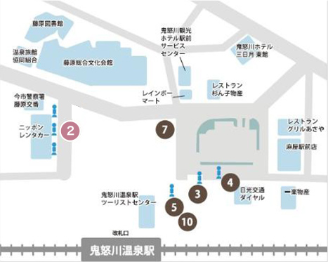 日光交通ダイヤルバス「2番」乗り場