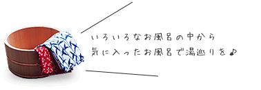 いろいろなお風呂の中から気に入ったお風呂で湯巡りを♪